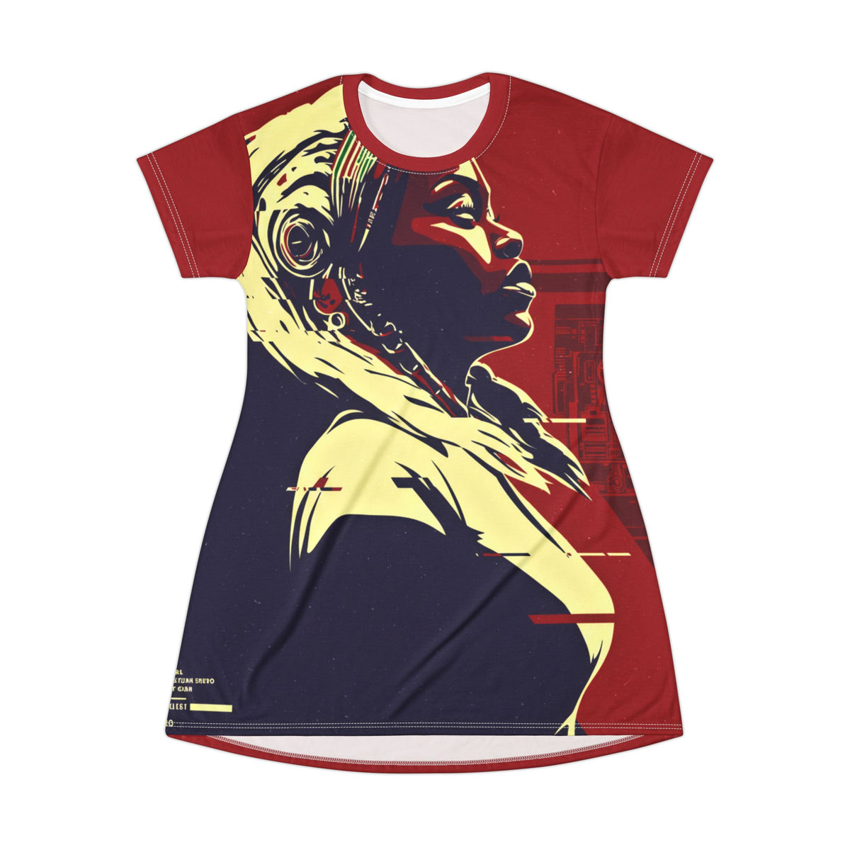Empowered Elegance T-Shirt Dress - Bold Graphic Art, Casual Everyday Wear, Summer Outings, Unique Gifts, Fashion Statement