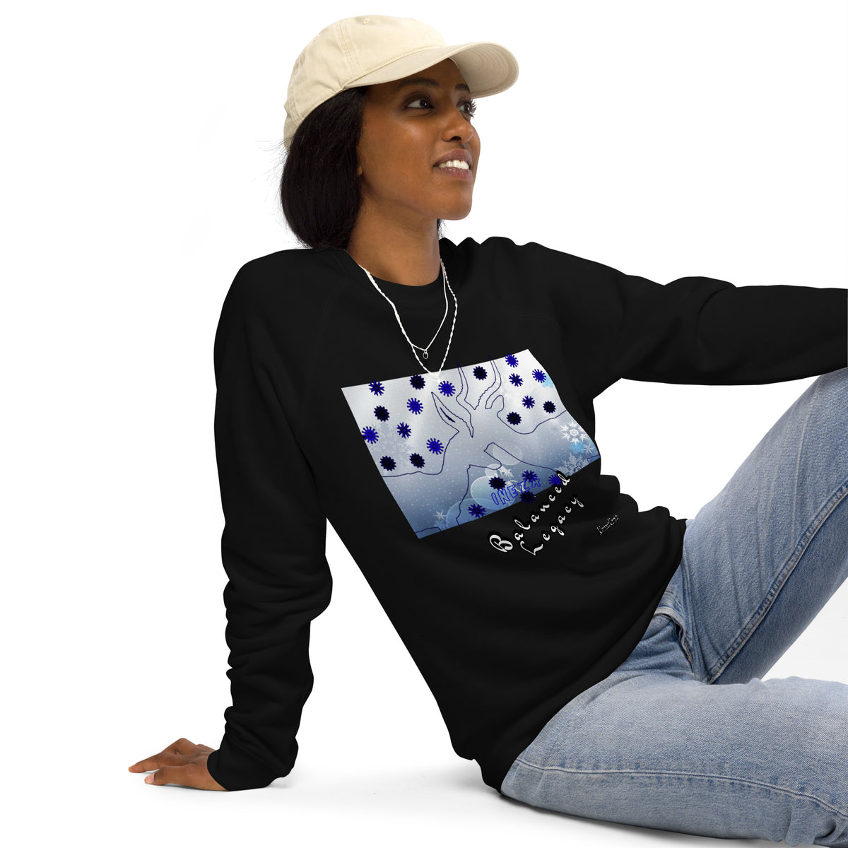 Organic raglan sweatshirt