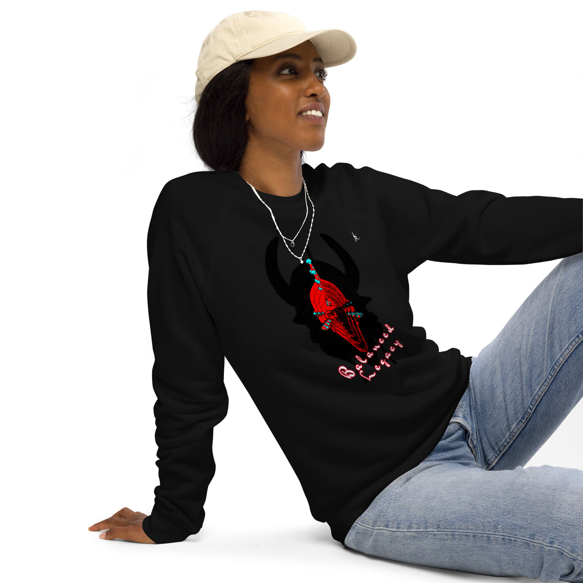 Organic raglan sweatshirt